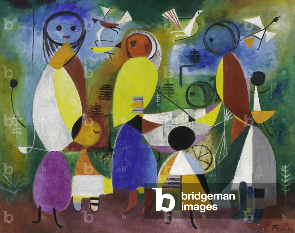Les femmes et les enfants dans le parc, 20th Siècle par Anneliese Everts