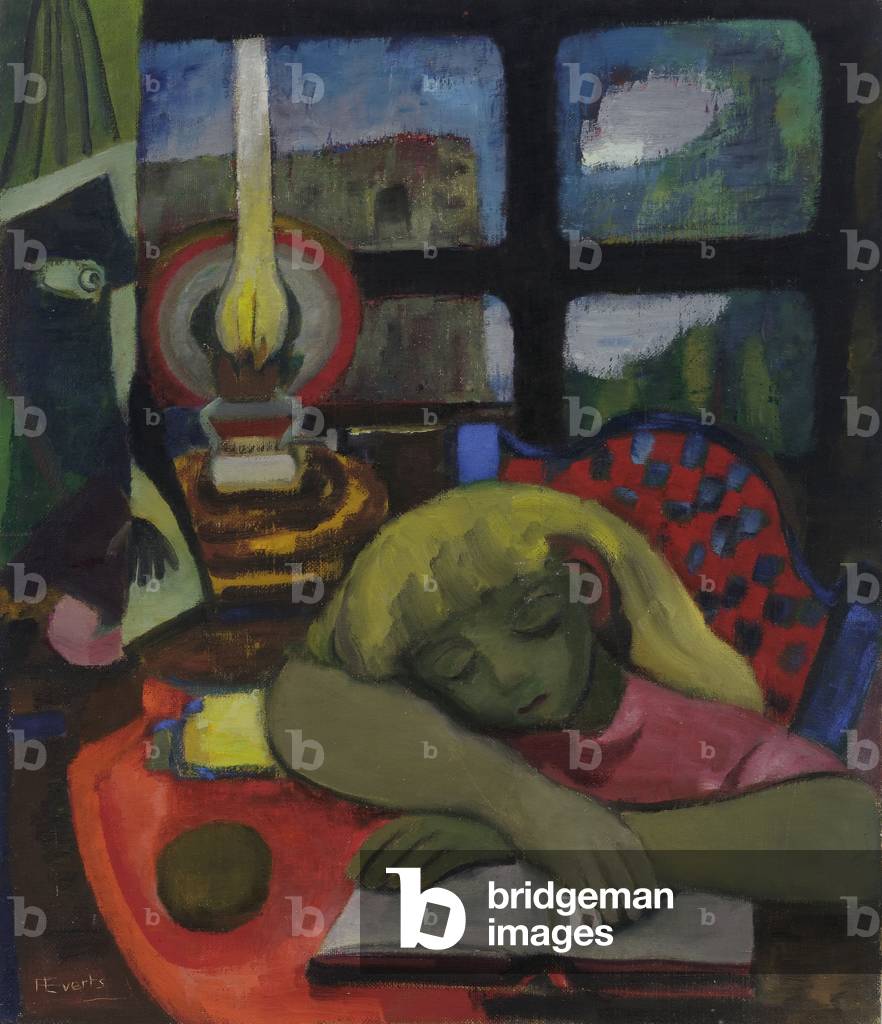 "Kind mit Öllampe", 20. Jahrhundert von Anneliese Everts