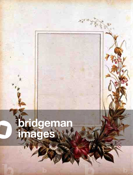 Victorian Album Page decorated with a Floral Spray