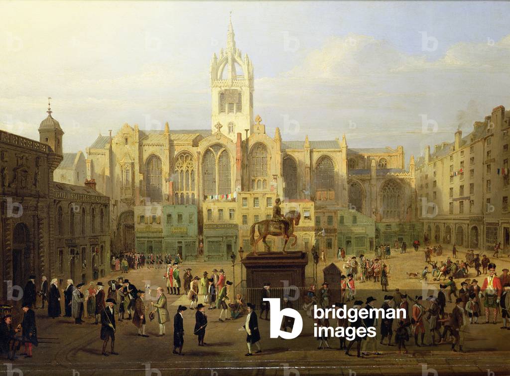 The Parliament Close and Public Figures of Edinburgh, about the End of the 18th Century