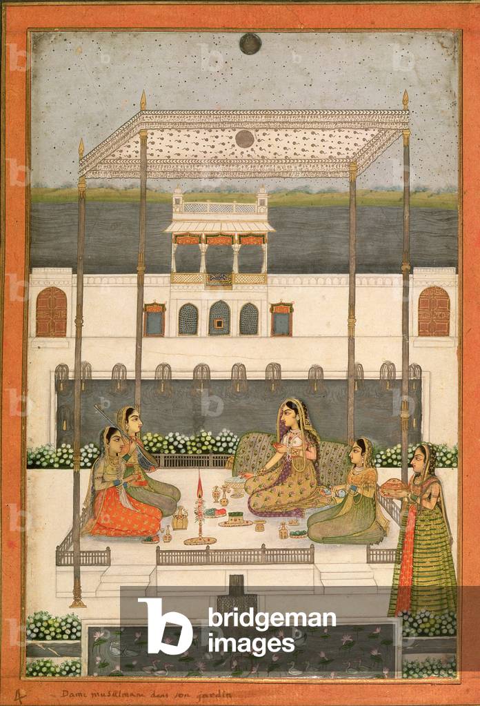 Abendparty im Garten eines Mughal Palace, Lucknow oder Murshidabad, West Bengal, 1760