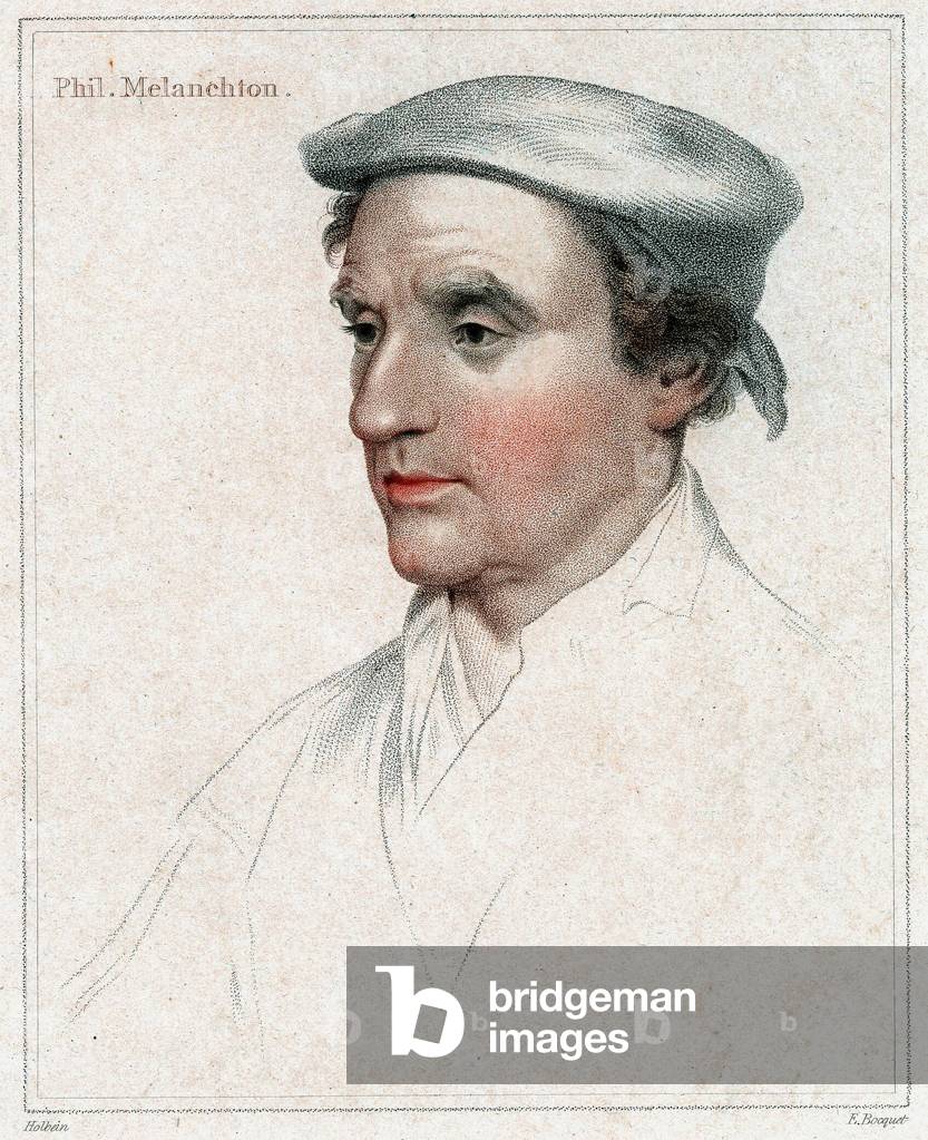 Philip Melancthon, engraved by E. Bocquet (colour litho)