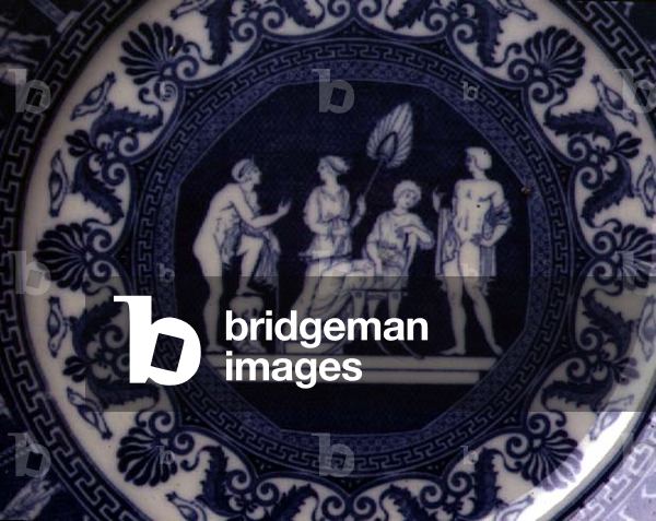 'Greek' pattern blue and white transfer-print plate, Ferrybridge Pottery, English, c.1804 (earthenware)