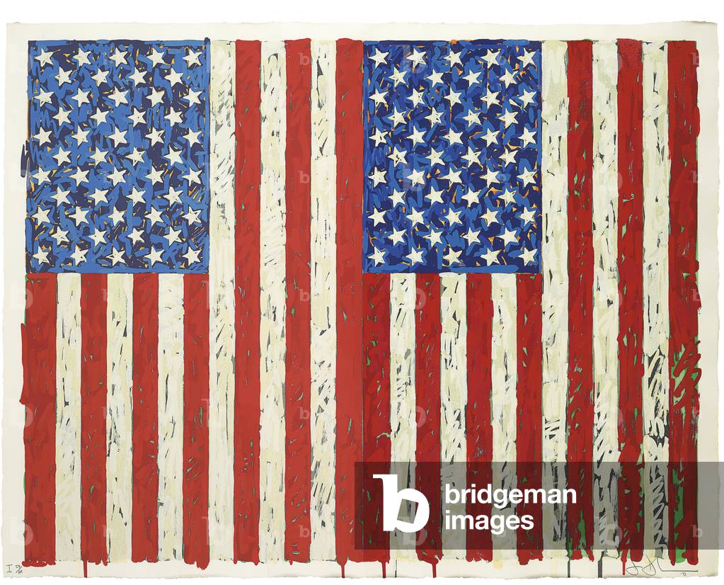 "Bandiere I (Ulae 128)", 1973 di Jasper Johns
