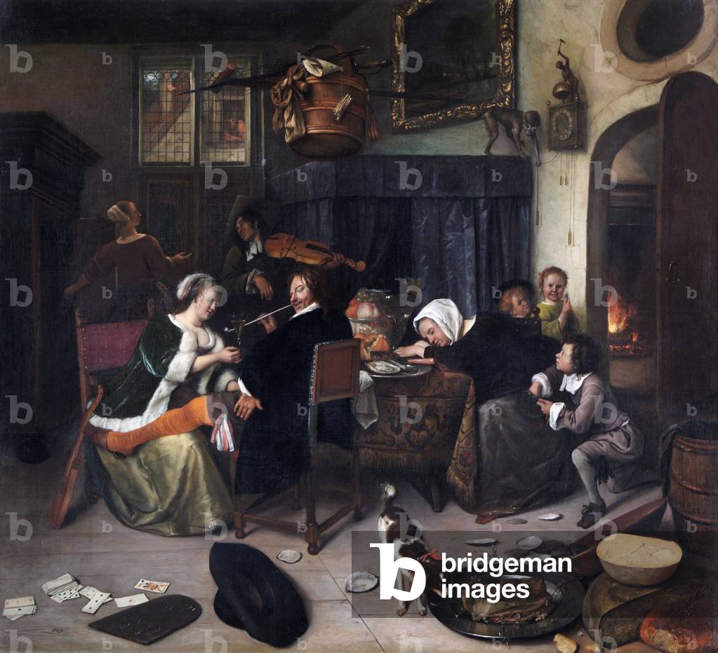 Immagine di Dipinto "il dissoluto famiglia", 17th Secolo di Jan Havicksz. Steen