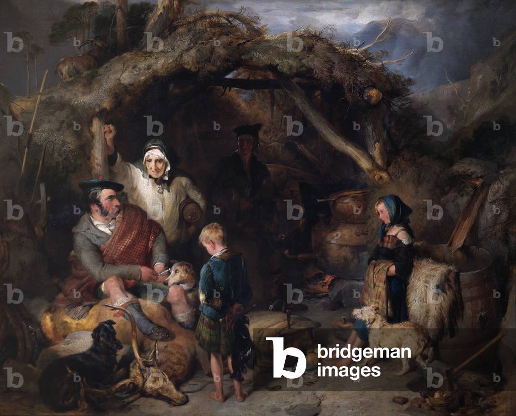 Immagine di Dipinto "il illicit Highland Whisky ancora", 19th Secolo di Edwin Landseer