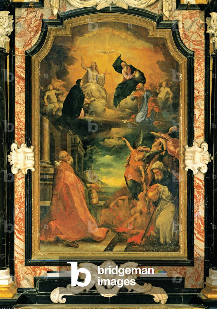 Trinity in Glory, St Gregorius Magnus and Expiating Souls, (canvas)