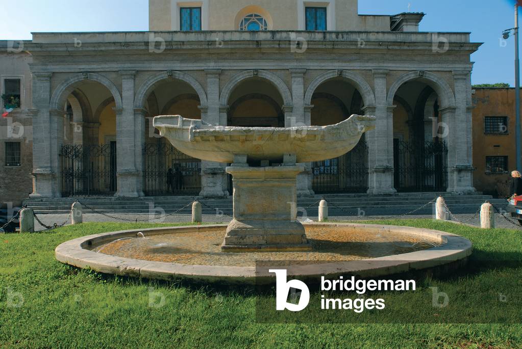 Fountain of Navicella in Rome, 1931
