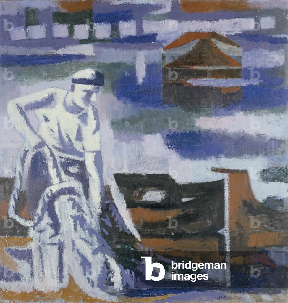 The Boatman of the Dockyard, 1972 (oil on canvas)