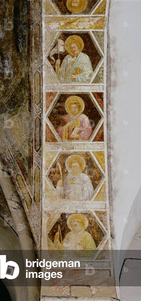 Busts of Saints (Busti di Santi), by painter of Lombard School of 14th Century, 14th Century, fresco