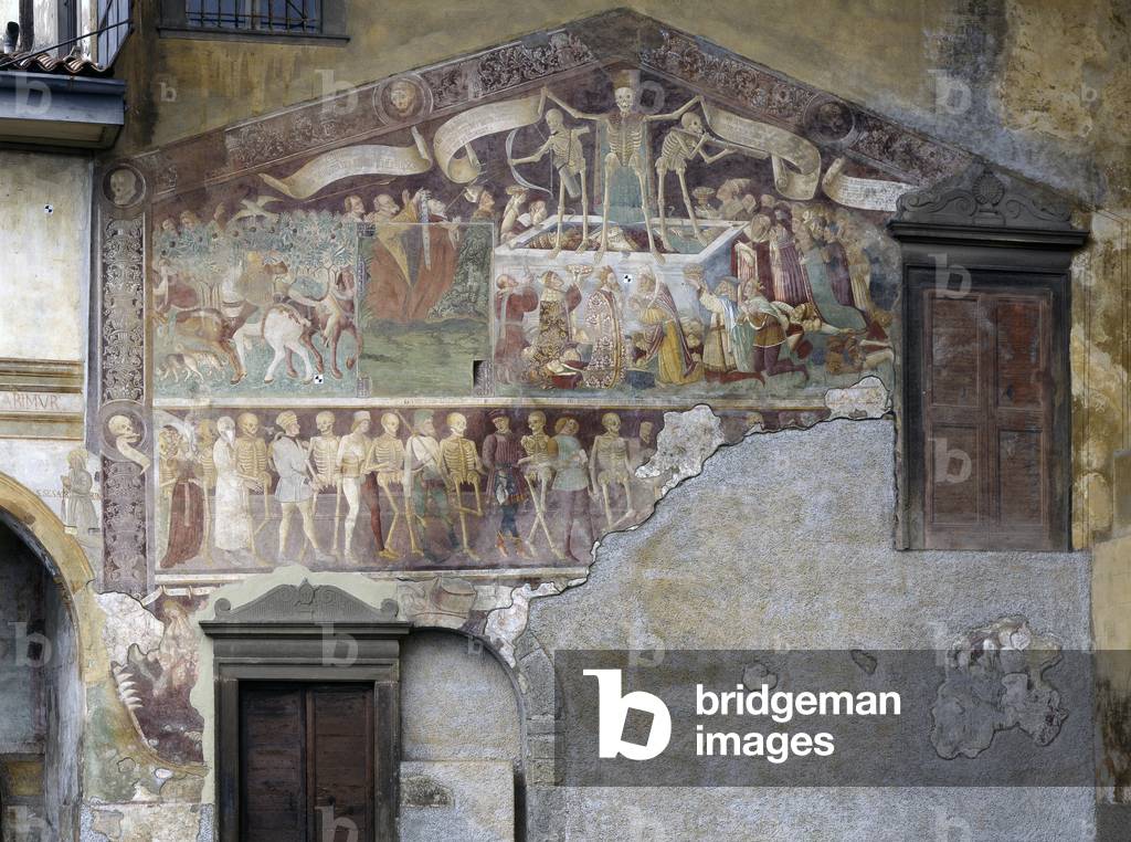 Triumph of Death and Dance of Death, attributed to Jacopo Borlone, 1485, 15th Century, fresco