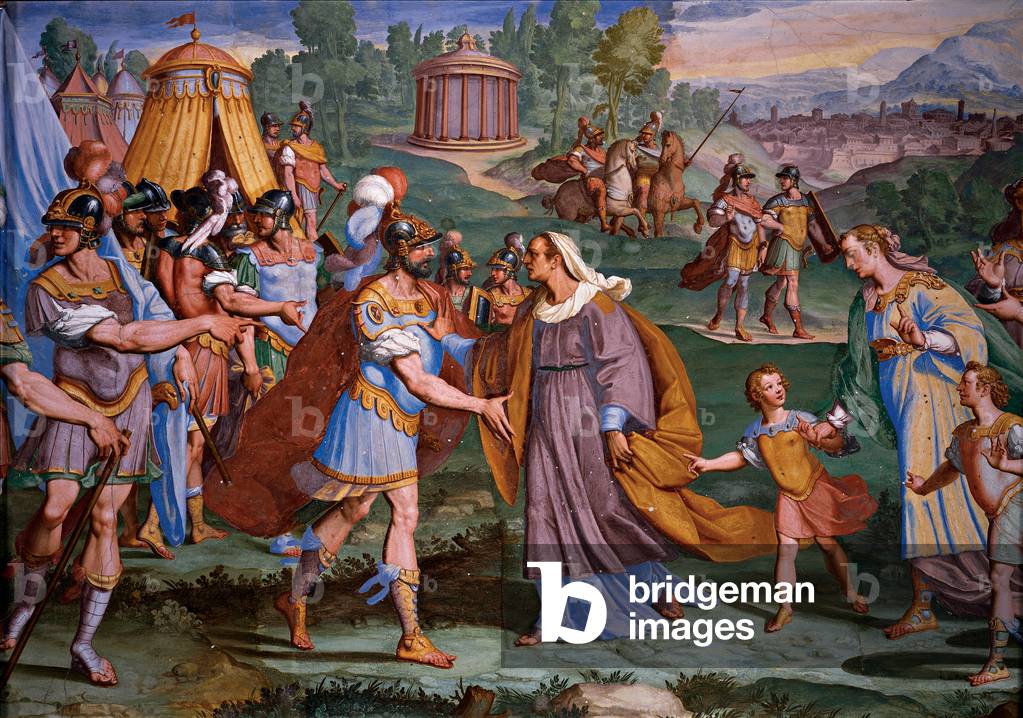 Veturia and Coriolanus, (fresco)