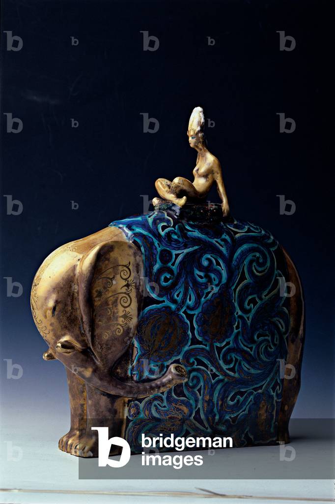 Elephant with harness (pottery)