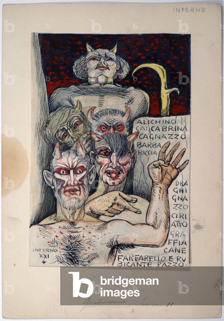 Dantesque Album (Album Dantesco), 1920-30 (pencil, Indian ink, gouache)