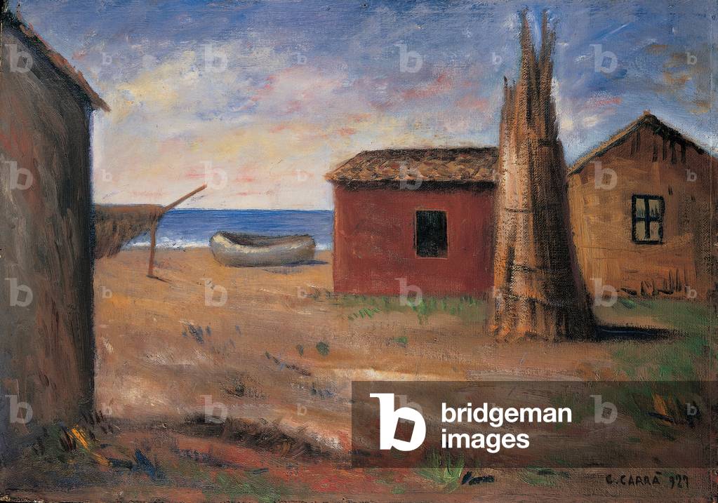 The Beach (Beach Huts at the Seaside), 1927 (oil on canvas)
