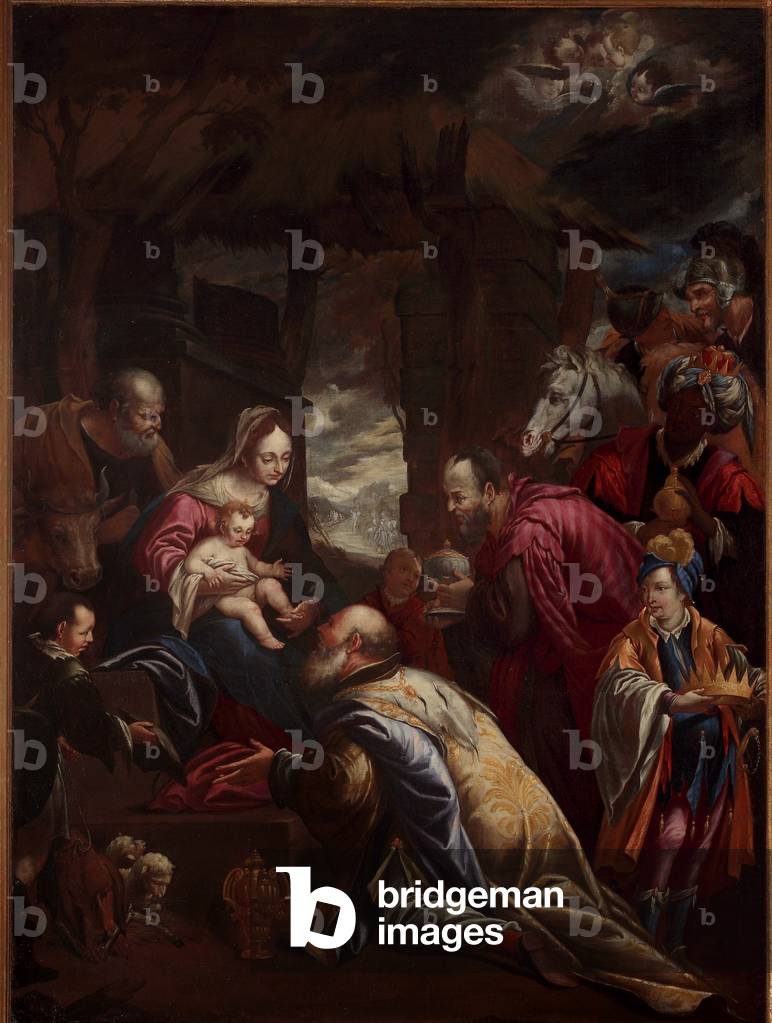 Adoration of the Magi, by Giovanni Brunelli, 1704 ca., 18th Century, oil on canvas