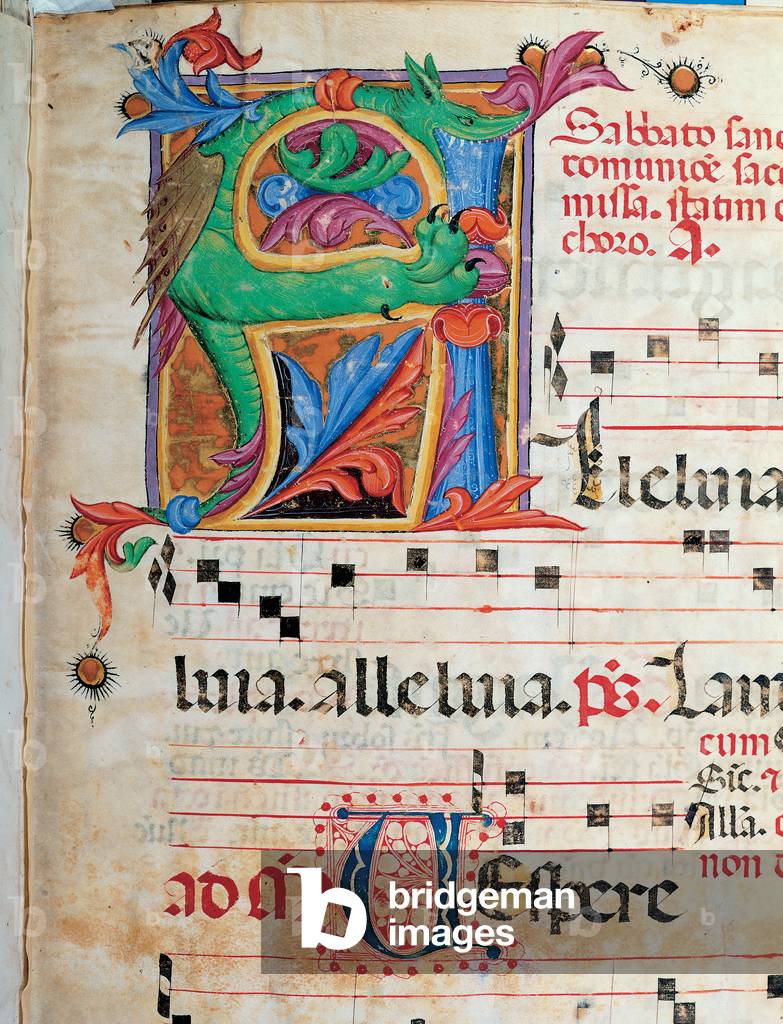 Day and night Antiphonary from Holy Saturday to the 10th Sunday after Pentecost, (illuminated manuscript)