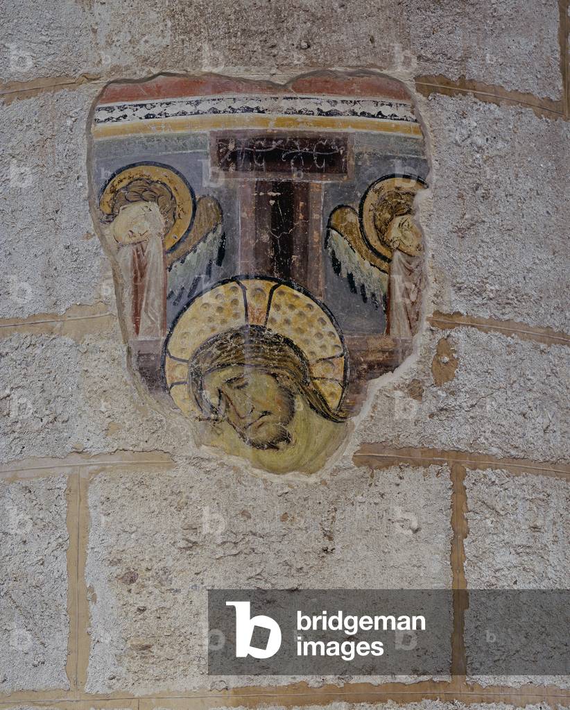 Crucifixion - Christ Face (Crocifissione - volto di Cristo), by Master of S. Giovanni in Conca, c. 1290, 13th Century, fresco