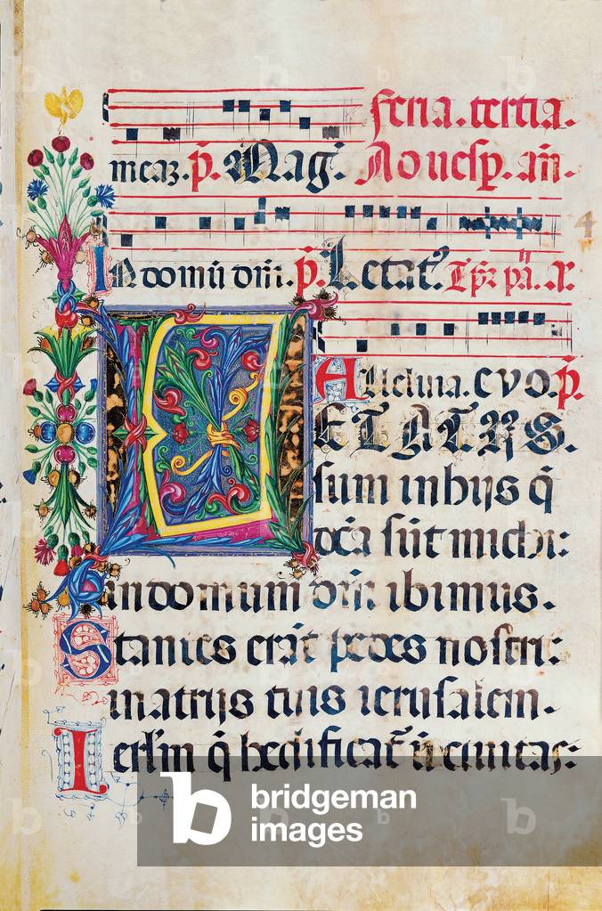 Psalter with weekday holiday day Hymns according to the Roman Curia tradition, (illuminated manuscript)