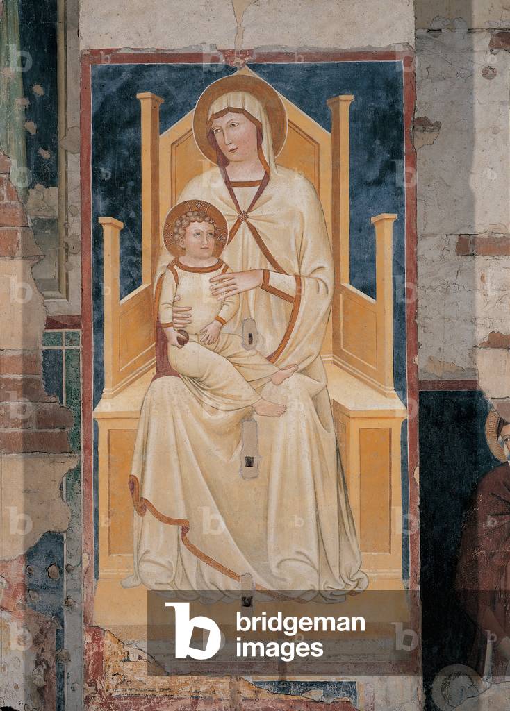 Madonna and Child Enthroned, (fresco)