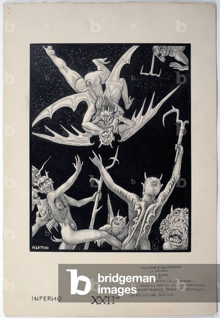 Dantesque Album (Album Dantesco), 1920-30 (pencil, Indian ink, gouache)