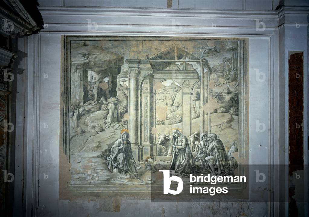 The Nativity, 1490 - 1494 (fresco with dry finishing, azzurite inserts)
