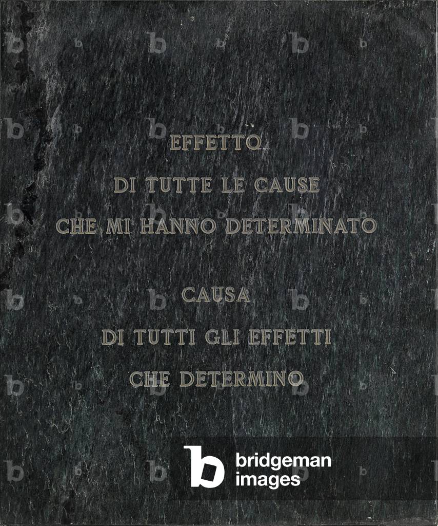 Effect of every cause (Effetto di tutte le cause), 1971 (black marble gravestone)