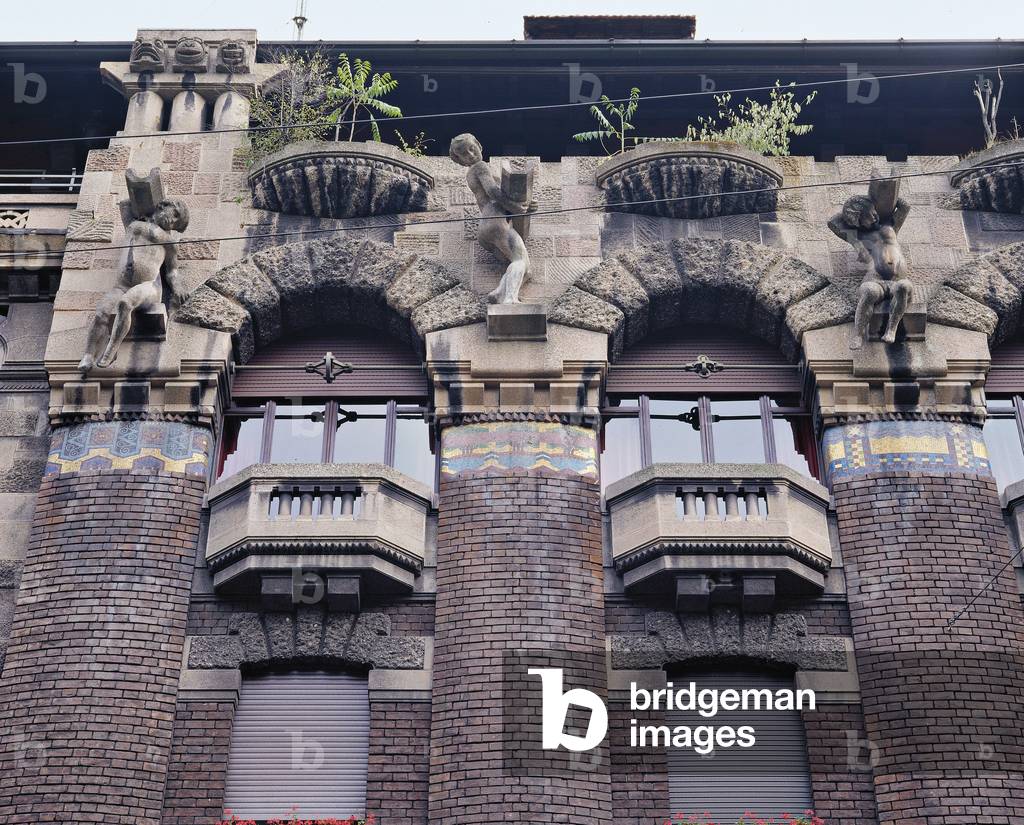 Casa Berri Meregalli in via Cappuccini 8 in Milan (Casa Berri Meregalli in via Cappuccini 8 a Milano), by Giulio Ulisse Arata (project), 1913, 20th Century
