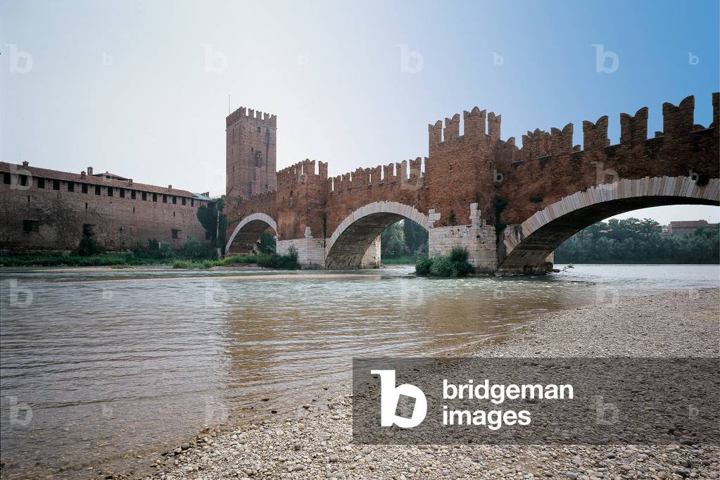 Ponte Scaligero, 1354 - 1356 (building marble from Roman times)