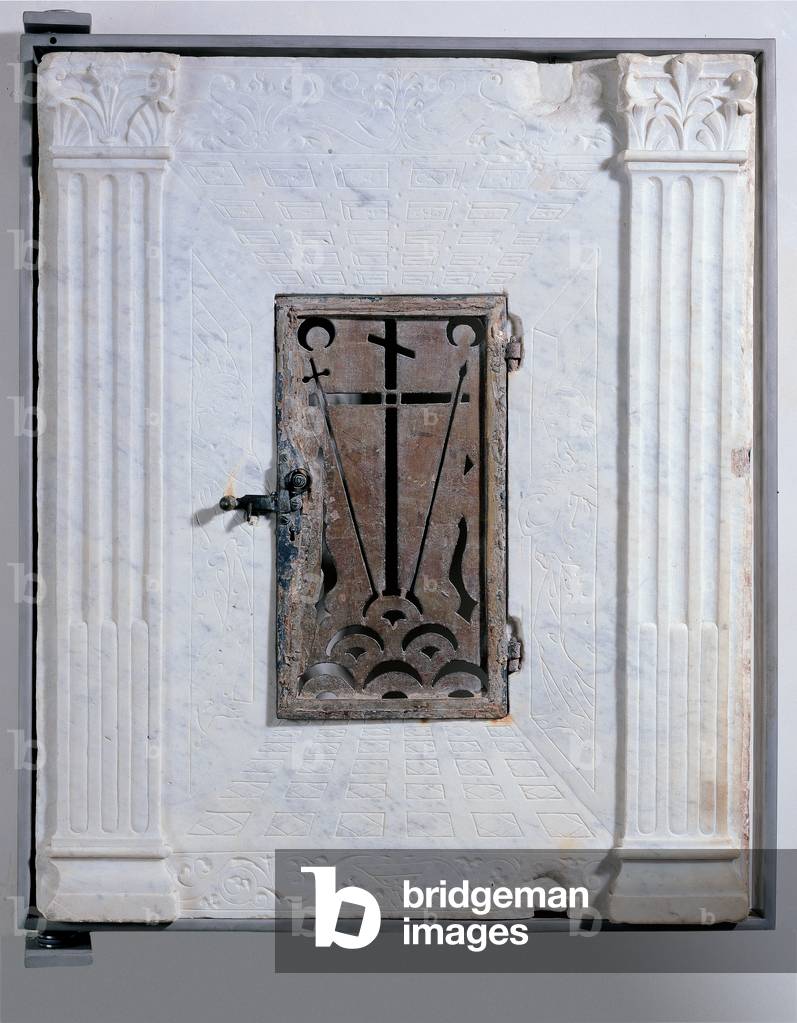 Panel with marble inlay, (marble)