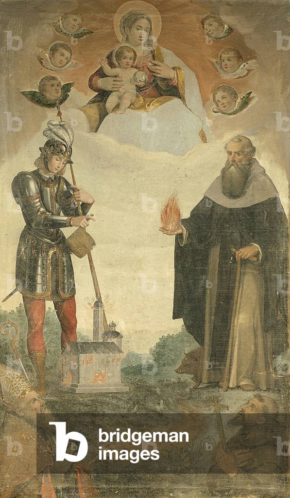 Madonna with Child, Saints Titian, Florian, Anthony Abbot and Francis, by Francesco Frigimelica, 1600 - 1649, 17th Century, canvas