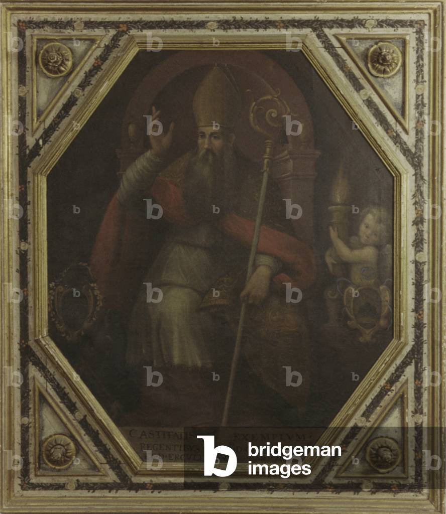 Holy Bishop, by Benedetto Marini, 1623, 17th century, oil on canvas