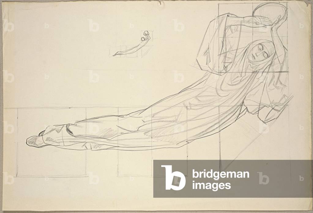 Femme fatale (Supine Woman) (Donne fatali (Donna supina), 1924 (pencil on cardboard)