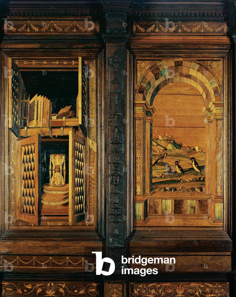 Inlaid of Monteoliveto Abbey choir, (wooden tarsias)