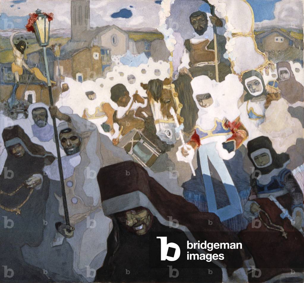 Procession in Barbagia at Fonni, 1908 (watercolour on paper)