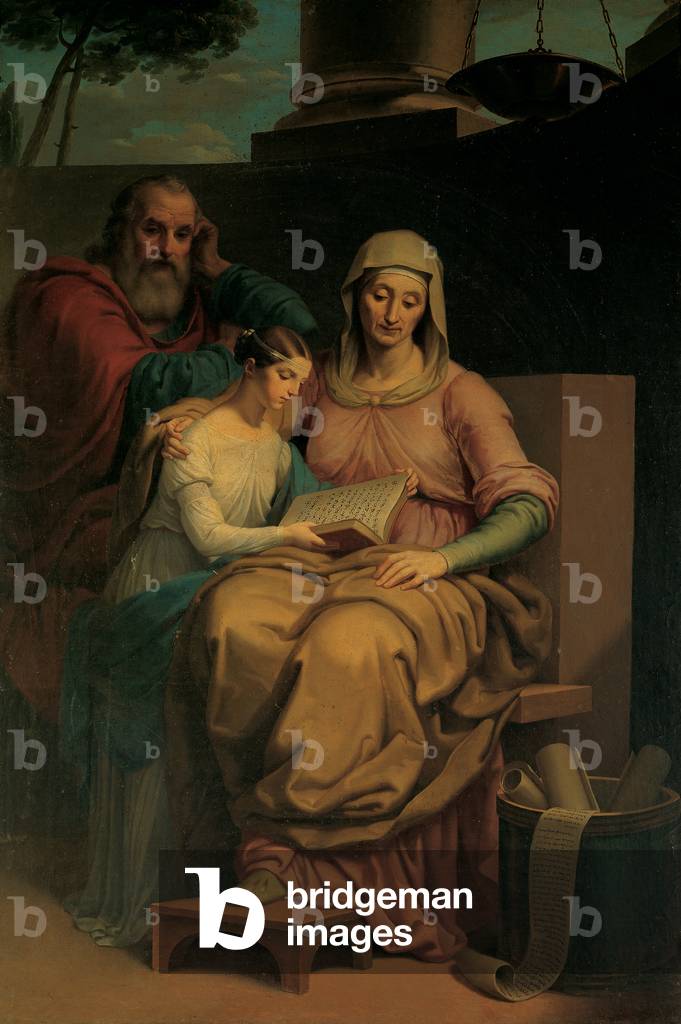 The Holy Virgin Mary with St Anne and St Joachim, 1840 (oil on canvas)