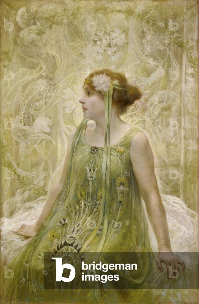 Flower of Life (Fiore di Vita), by Giovanni Battista Carpanetto, 1902, 20th Century, crayon on framed paper, 143 x 93,5 cm