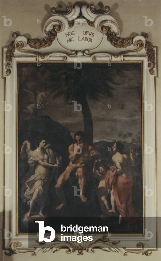 Hercules at a turning point (Ercole al bivio), by an Unknown artist close to Carlo Cignani, end of the 18th Century, canvas