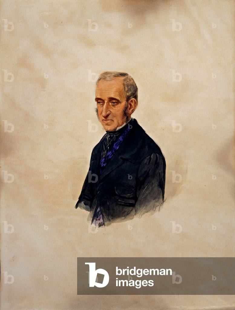 Portrait of Pietro Cicogna Mozzoni, 1858 - 1858 (watercolor on paper)