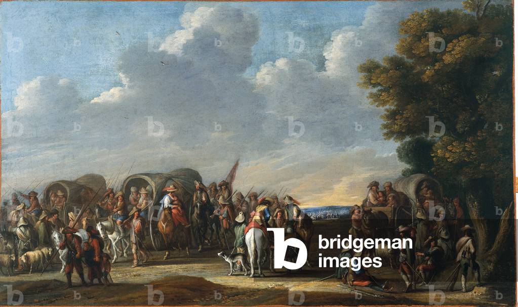 Battle (Battaglia), by Cornelis de Wael, 17th Century, oil on canvas