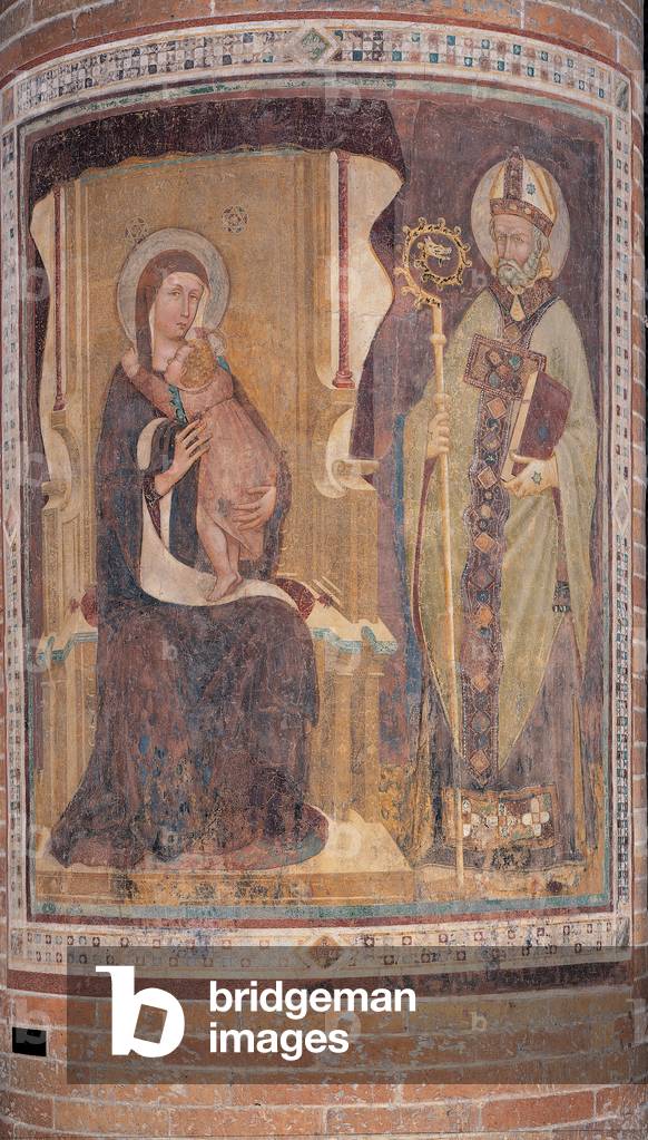 Madonna with St Nicholas, 1350 - 1355 (fresco)