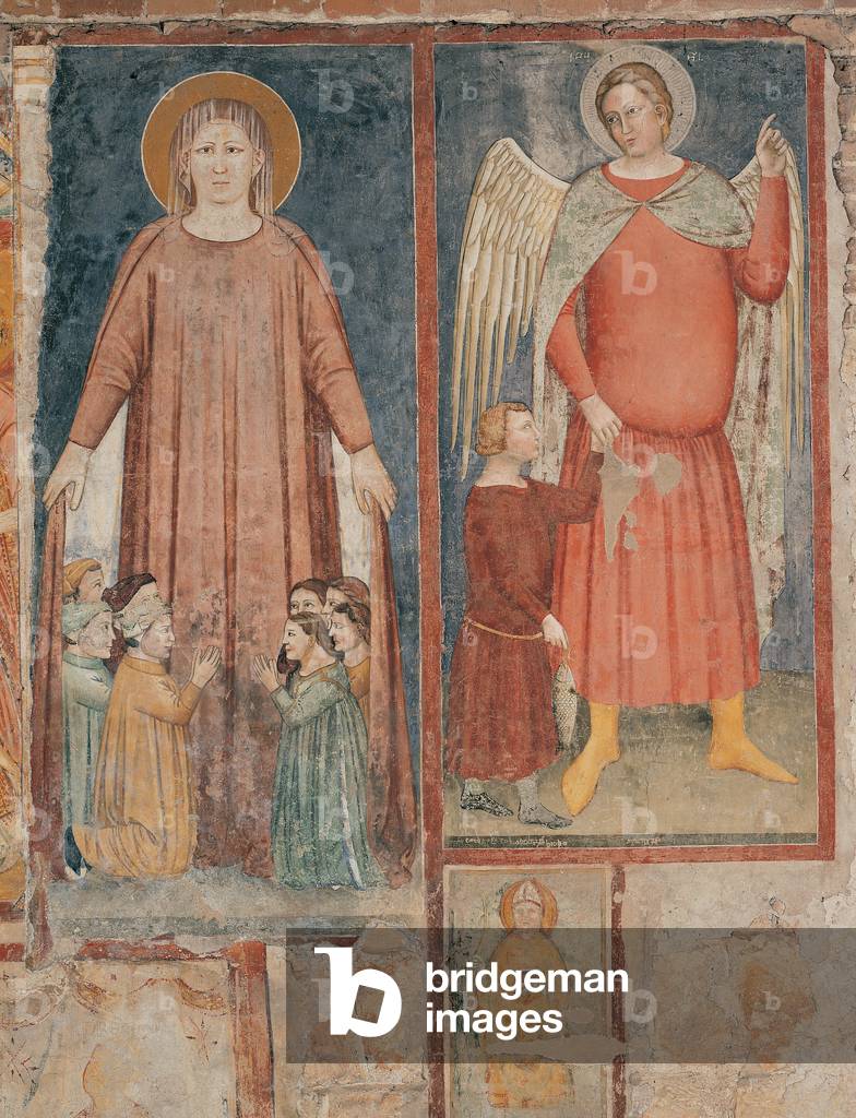 Madonna of Mercy. The Archangel Raphael and the Archangel Tobias, (fresco)
