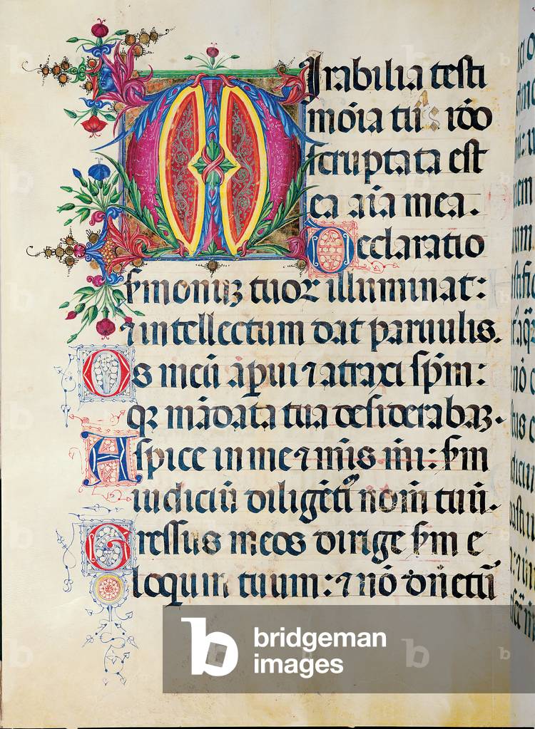 Psalter with weekday holiday day Hymns according to the Roman Curia tradition, (illuminated manuscript)