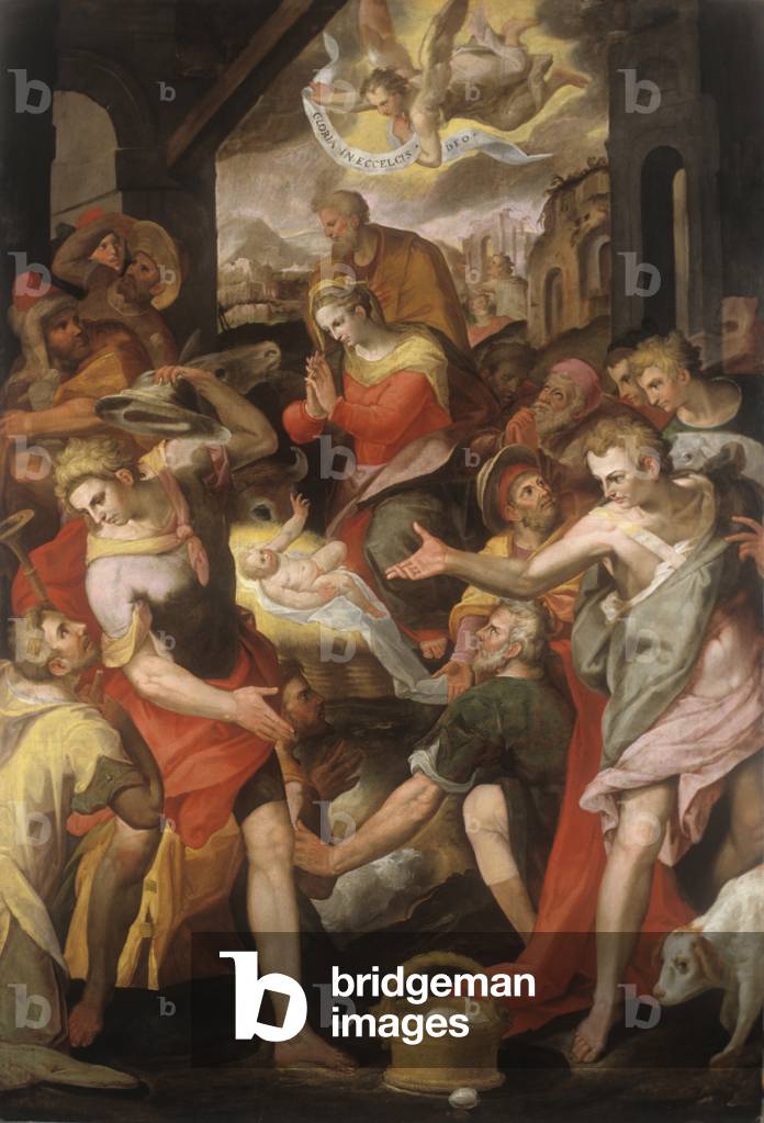 Shepherds Adoration (Adorazione dei Pastori), by Marco Marchetti, 1567, 16th Century, oil on canvas
