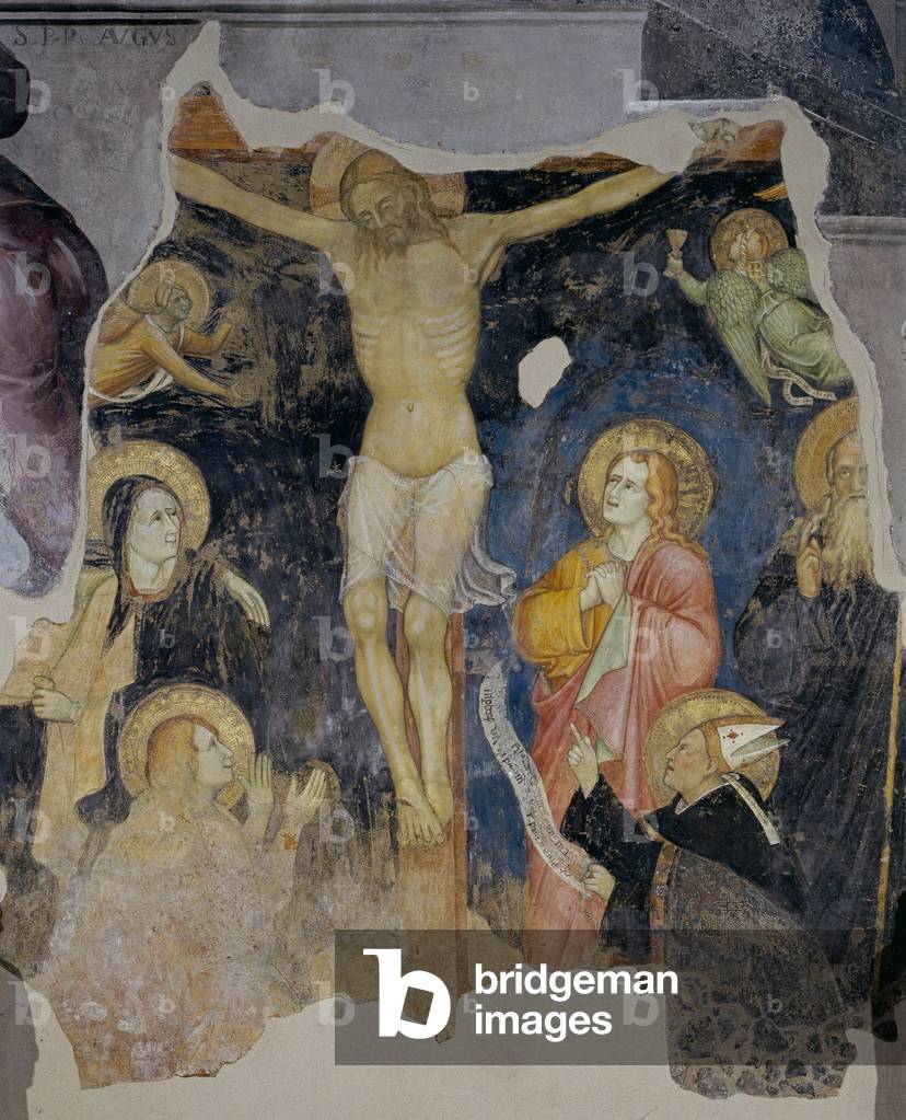 The Crucifixion (La Crocifissione), by Lombard painter, 1360-1370 (fresco)