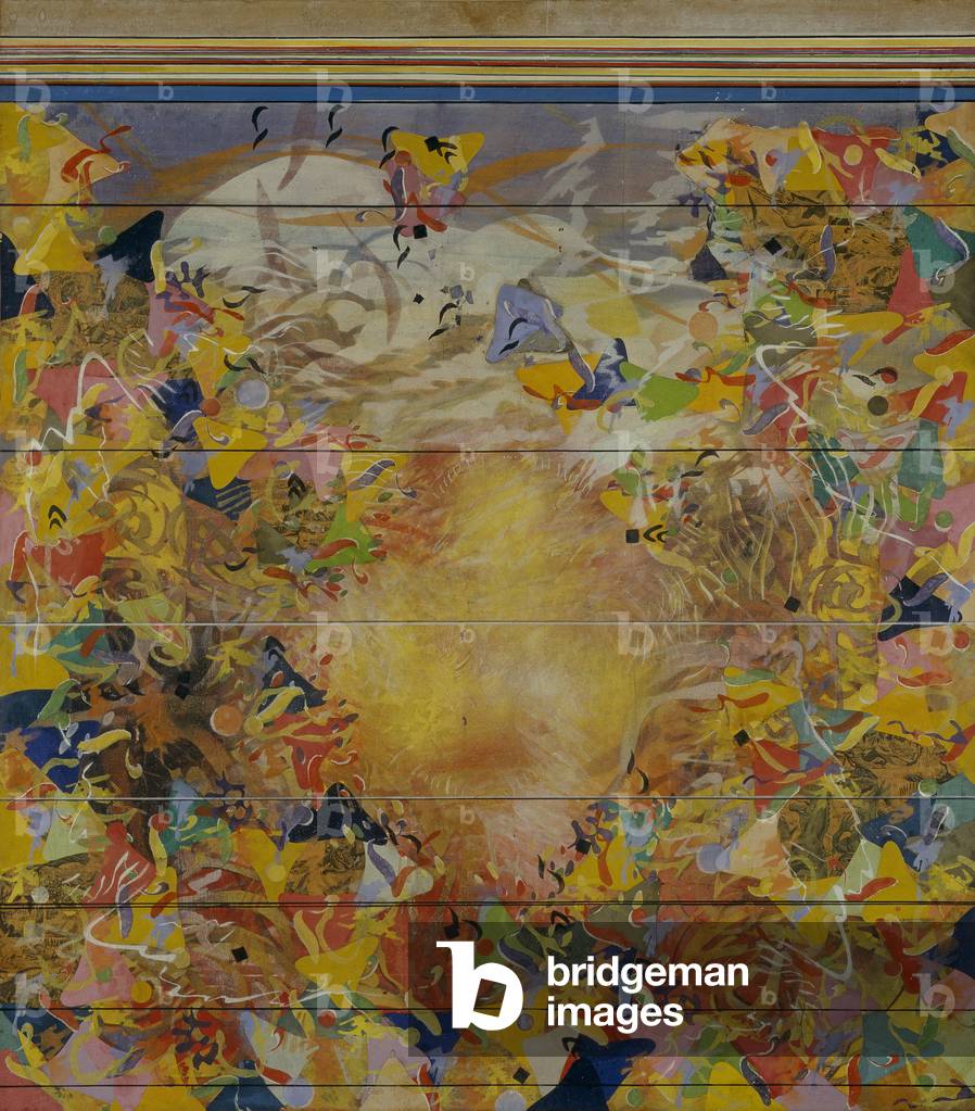 Page n. 65: abeille (Page n. 65: abeille), by Sandro Martini, 1964, 20th Century, tempera and collage on canvas-backed paper