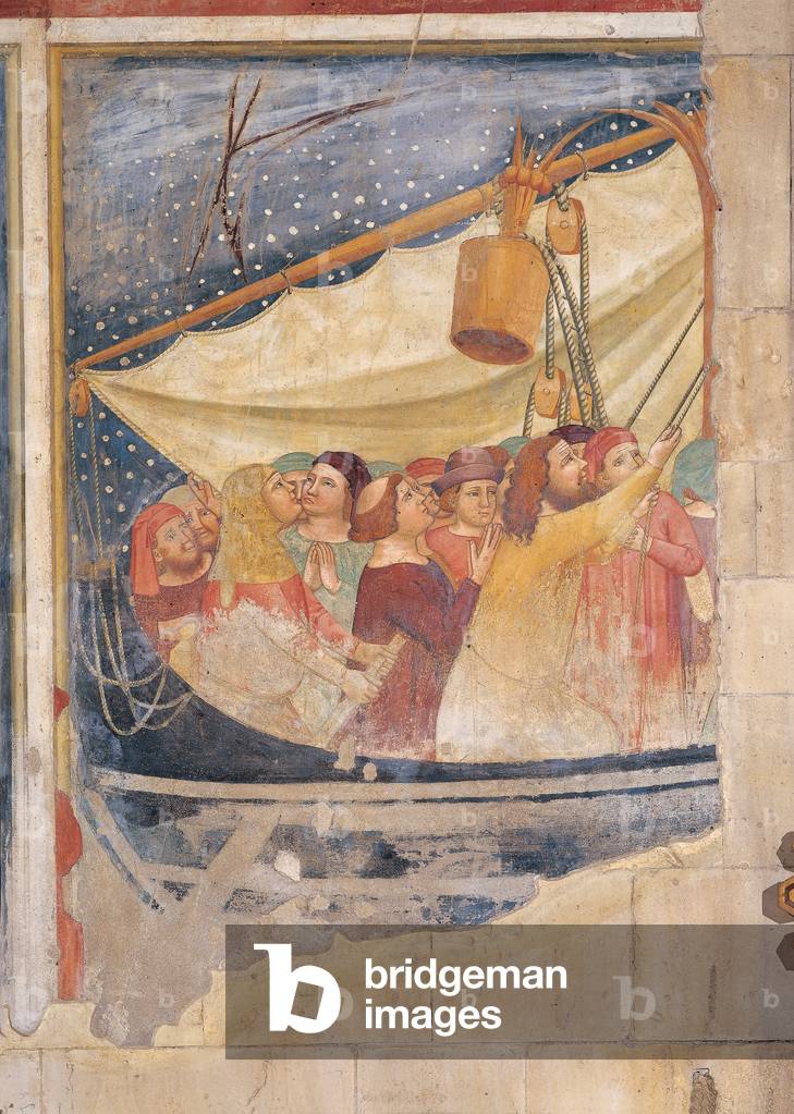 St Nicholas Easing the Storm in the Sea, (fresco)