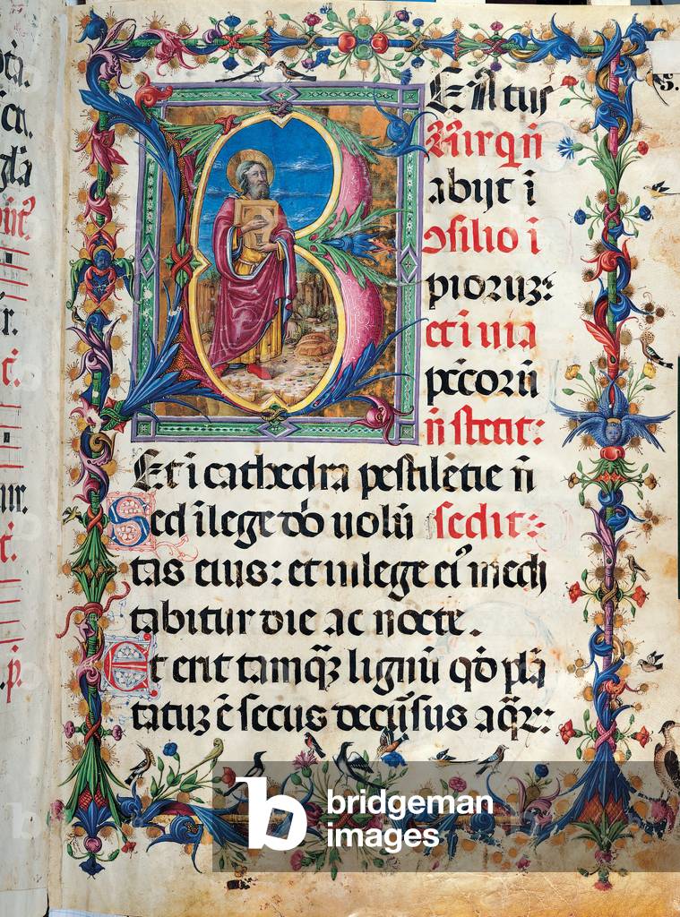 Psalter with night and day holiday Hymns according to the Roman Curia tradition, (illuminated manuscript)