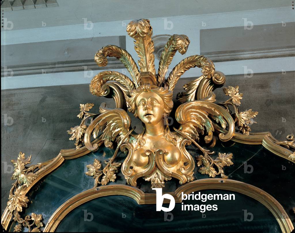 Pier-mirror, (wood carved and gilded)