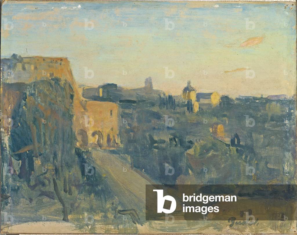 Palatine Hill (Palatino) (oil on lined cardboard)